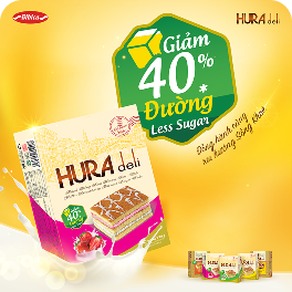 Bánh HURA Deli Bibica - Sữa dâu - 336g - Giảm 40% đường (MỚI)